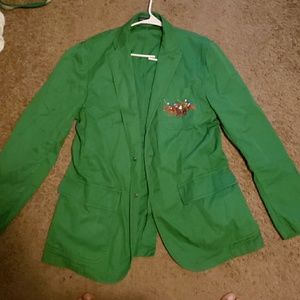 Green retro polo blazer